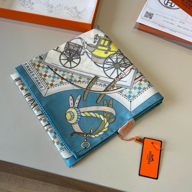 Hermes Silk Scarf 90X90cm E01 (4)