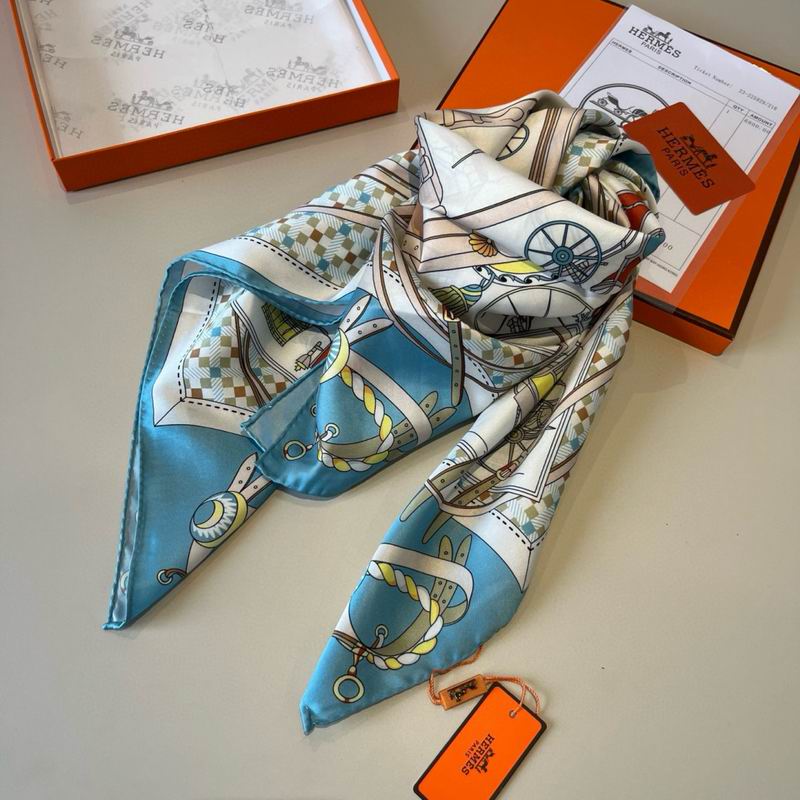 Hermes Silk Scarf 90X90cm E01 (6)