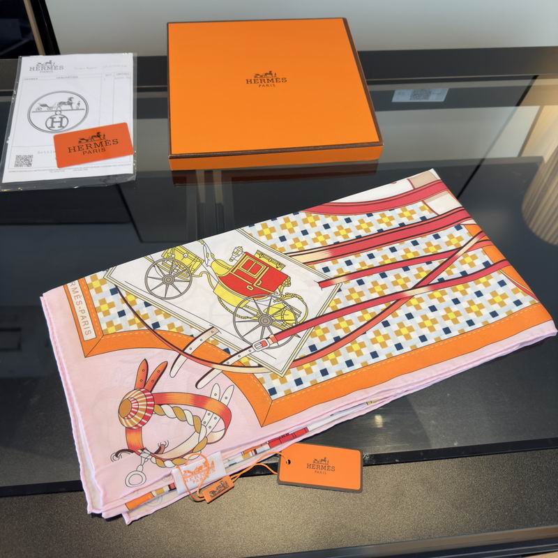 Hermes Silk Scarf 90X90cm E01 (66)