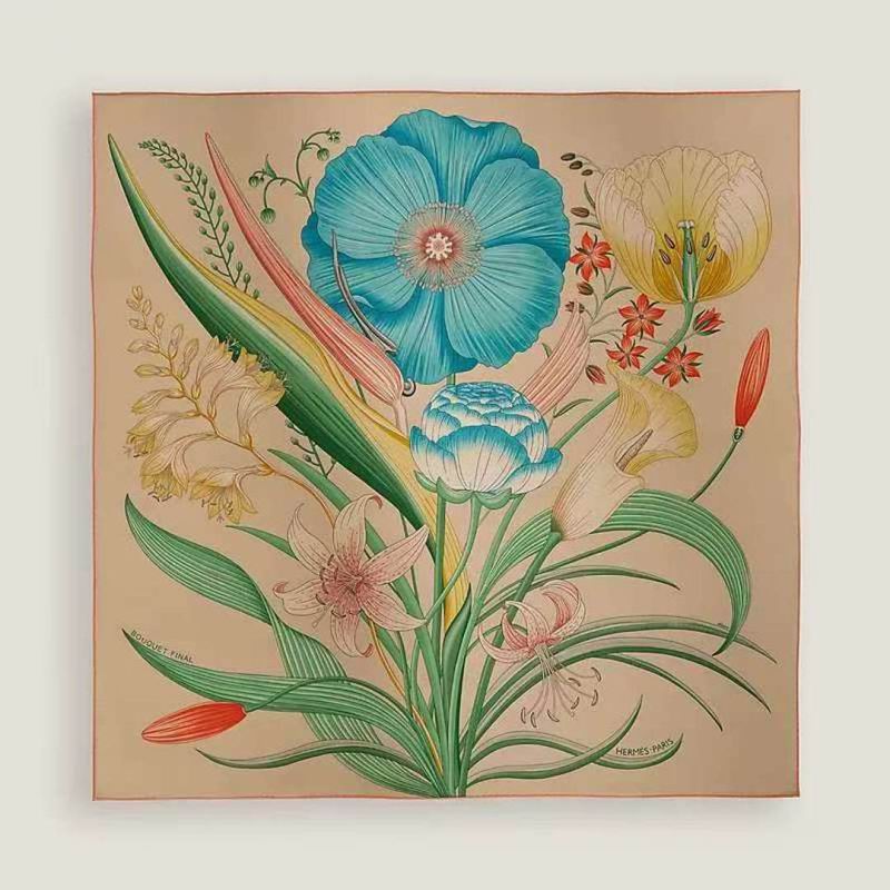 Hermes Silk Scarf 90X90cm E01 (9)
