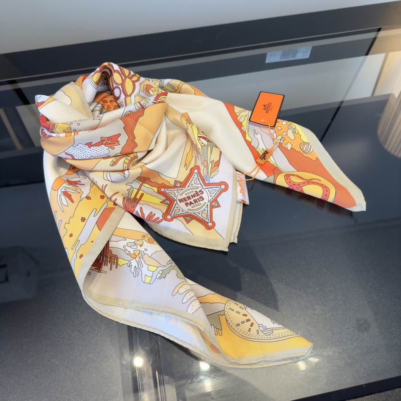 Hermes Silk Scarf 90X90cm E02 (12)