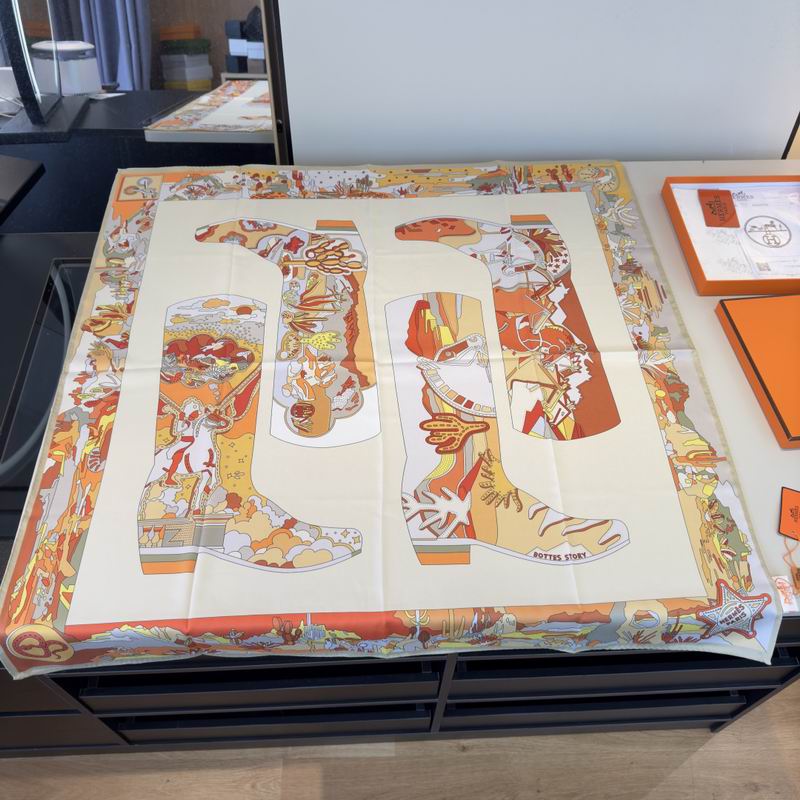 Hermes Silk Scarf 90X90cm E02 (17)