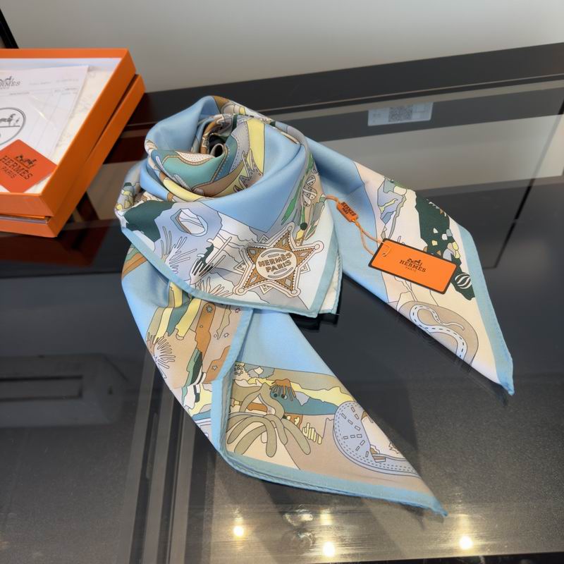 Hermes Silk Scarf 90X90cm E02 (22)