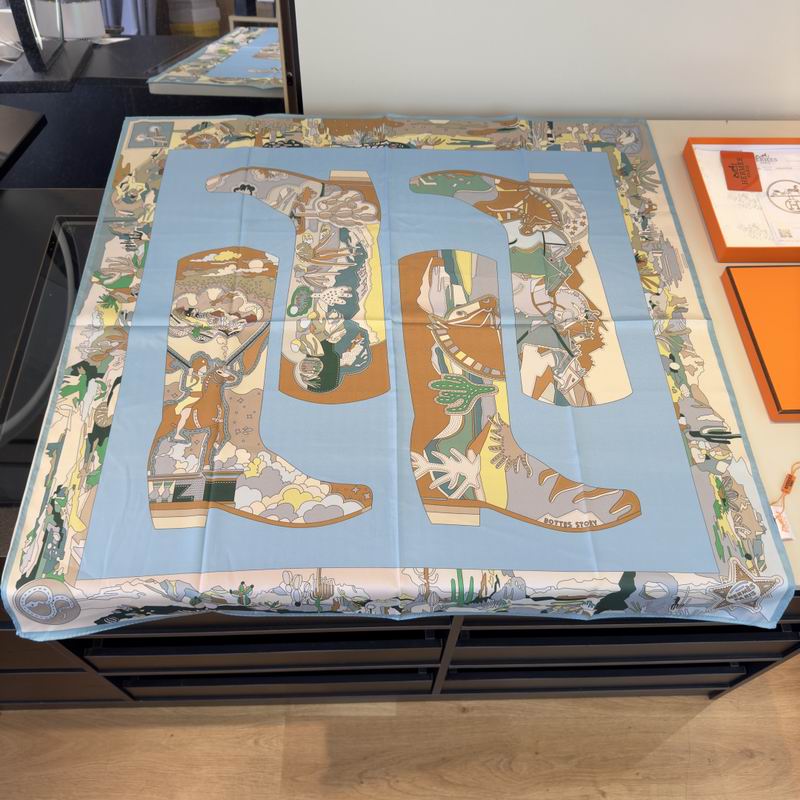 Hermes Silk Scarf 90X90cm E02 (26)