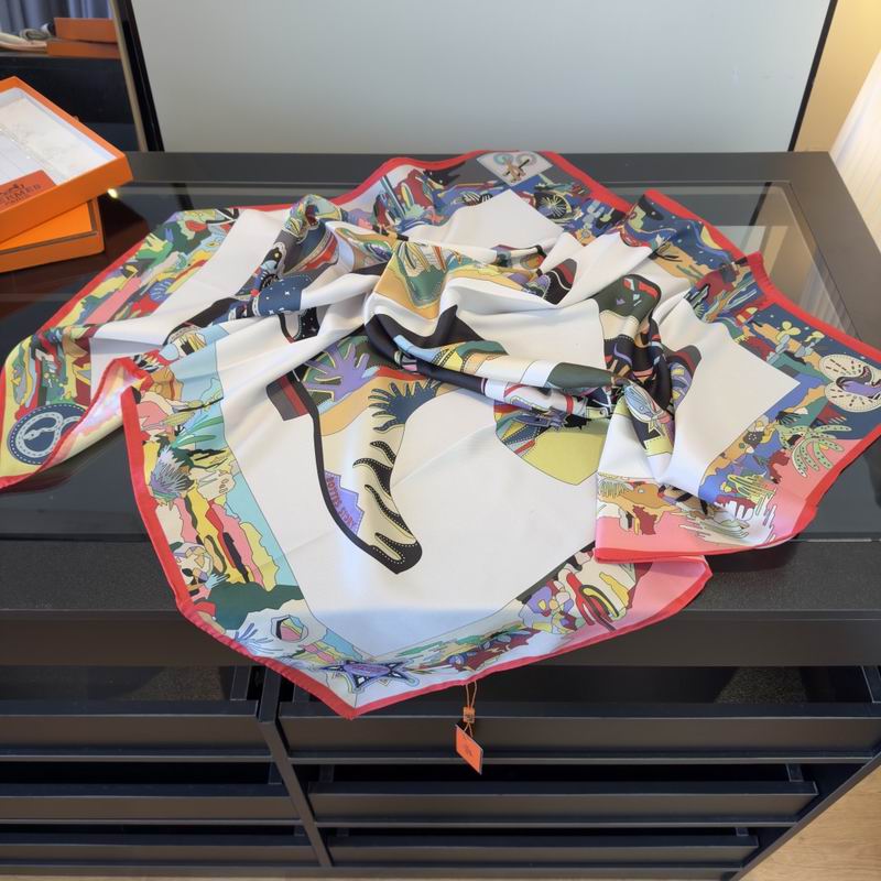 Hermes Silk Scarf 90X90cm E02 (3)