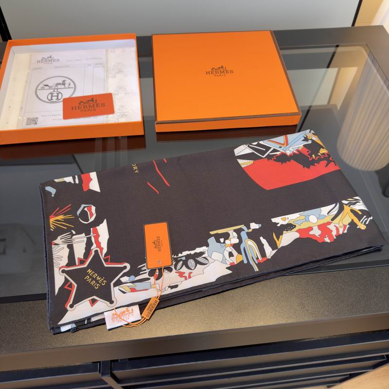 Hermes Silk Scarf 90X90cm E02 (33)