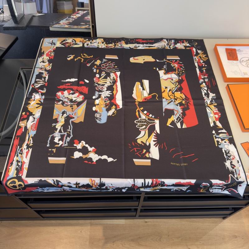 Hermes Silk Scarf 90X90cm E02 (35)