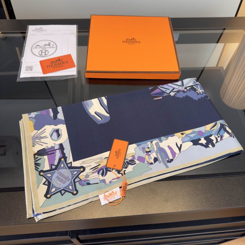 Hermes Silk Scarf 90X90cm E02 (42)