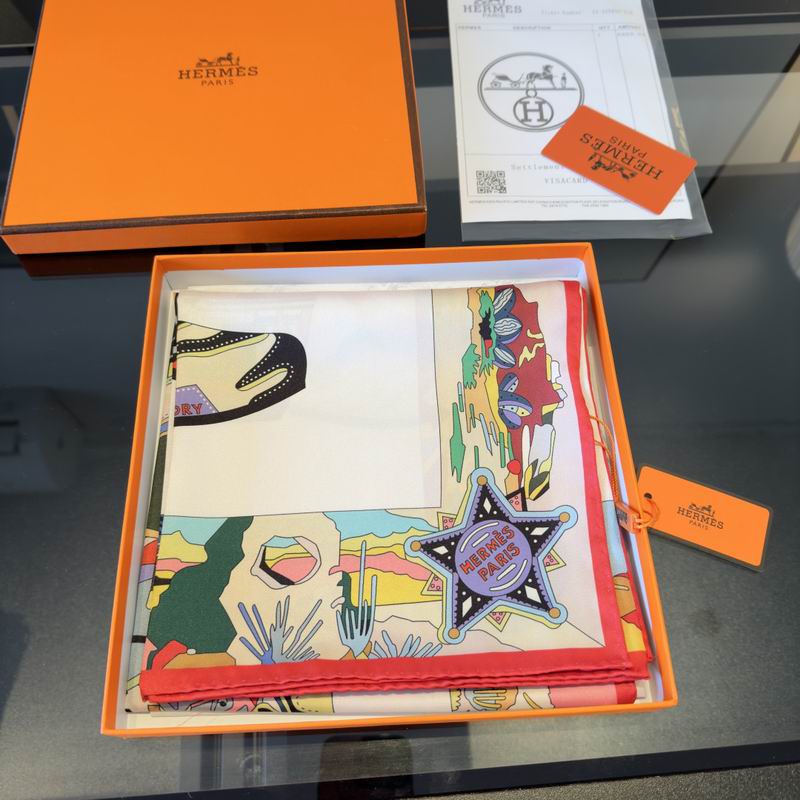 Hermes Silk Scarf 90X90cm E02 (5)