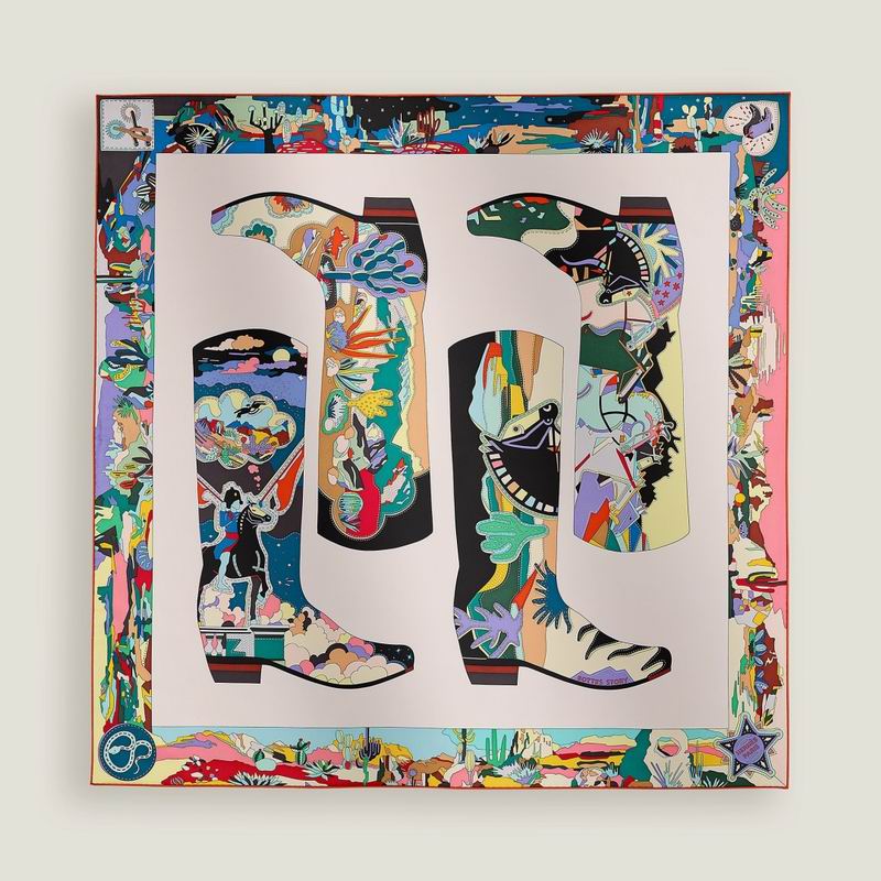 Hermes Silk Scarf 90X90cm E02 (9)