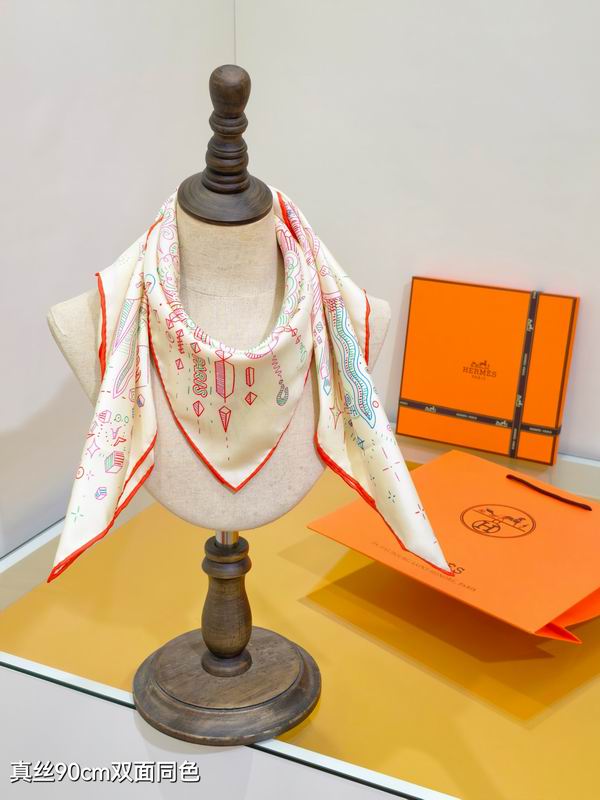 Hermes Silk Scarf 90X90cm E17 (2)