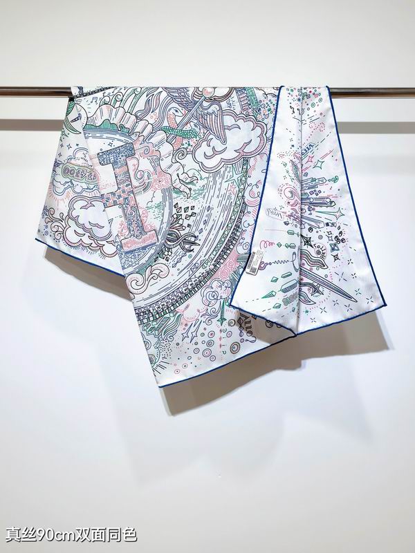 Hermes Silk Scarf 90X90cm E17 (23)