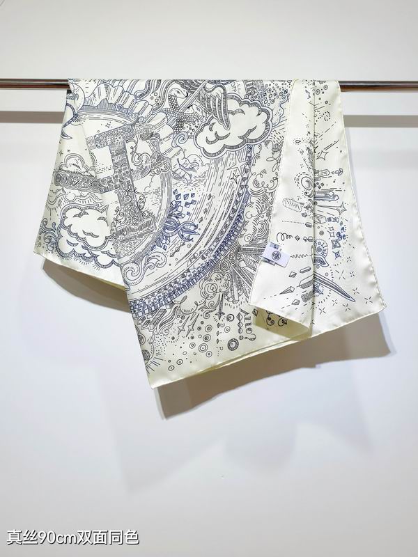 Hermes Silk Scarf 90X90cm E17 (33)