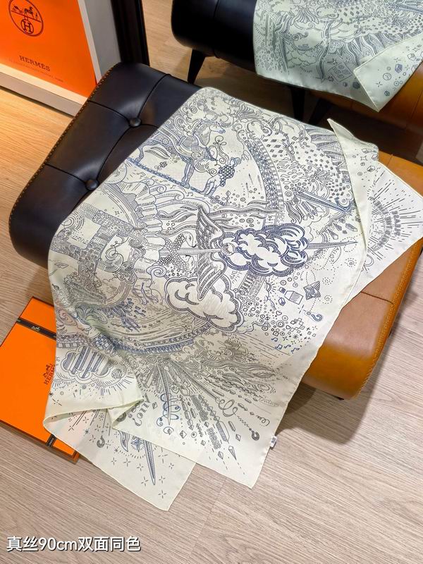 Hermes Silk Scarf 90X90cm E17 (36)