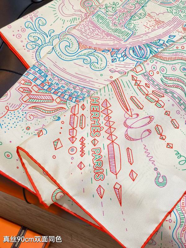 Hermes Silk Scarf 90X90cm E17 (4)