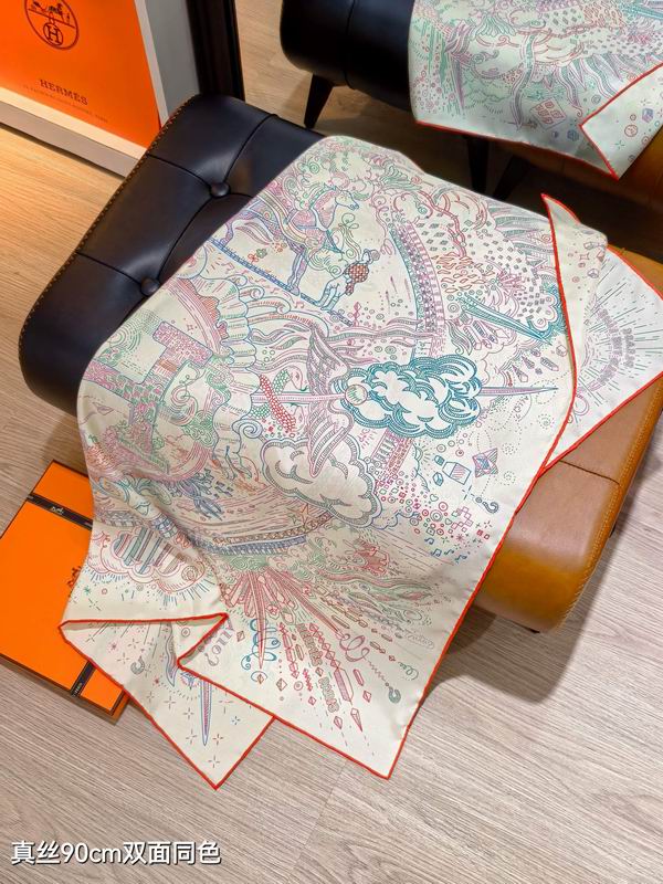 Hermes Silk Scarf 90X90cm E17 (6)