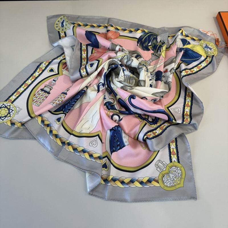 Hermes silk scarf 90X90cm E04 (21)