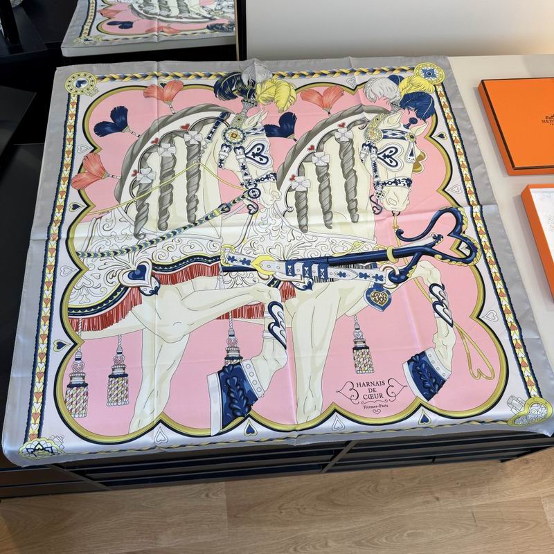 Hermes silk scarf 90X90cm E04 (26)