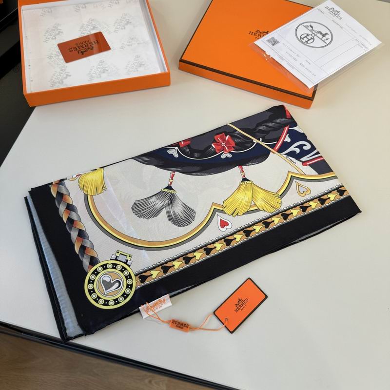 Hermes silk scarf 90X90cm E04 (33)