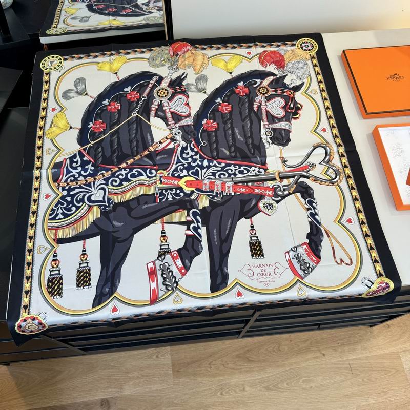 Hermes silk scarf 90X90cm E04 (35)