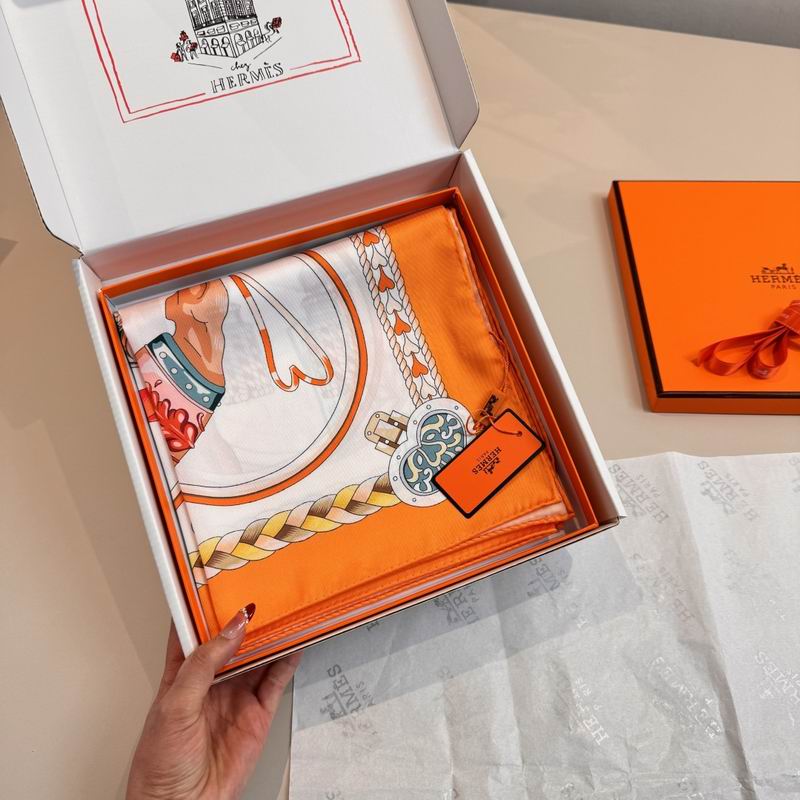 Hermes silk scarf 90X90cm E04 (5)