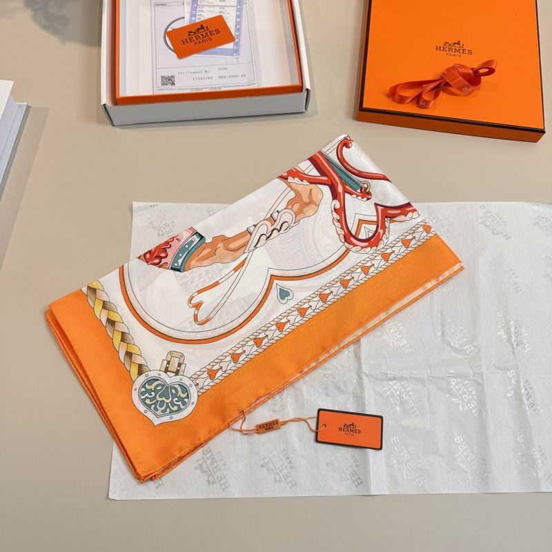 Hermes silk scarf 90X90cm E04 (6)