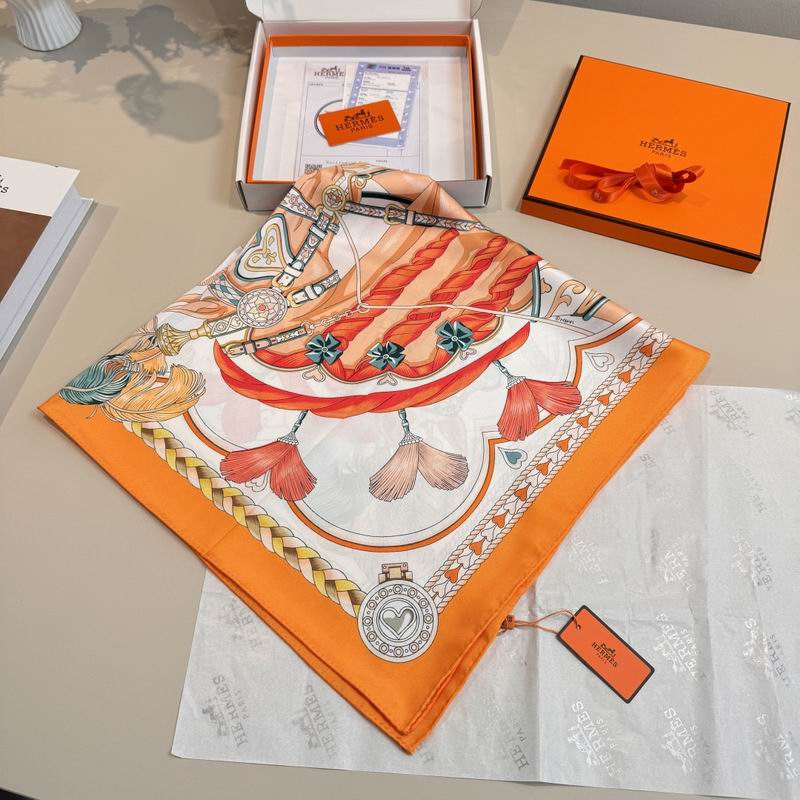 Hermes silk scarf 90X90cm E04 (7)