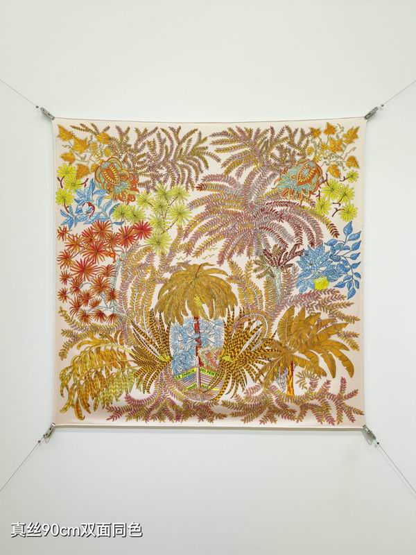 Hermes silk scarf 90X90cm E16 (44)
