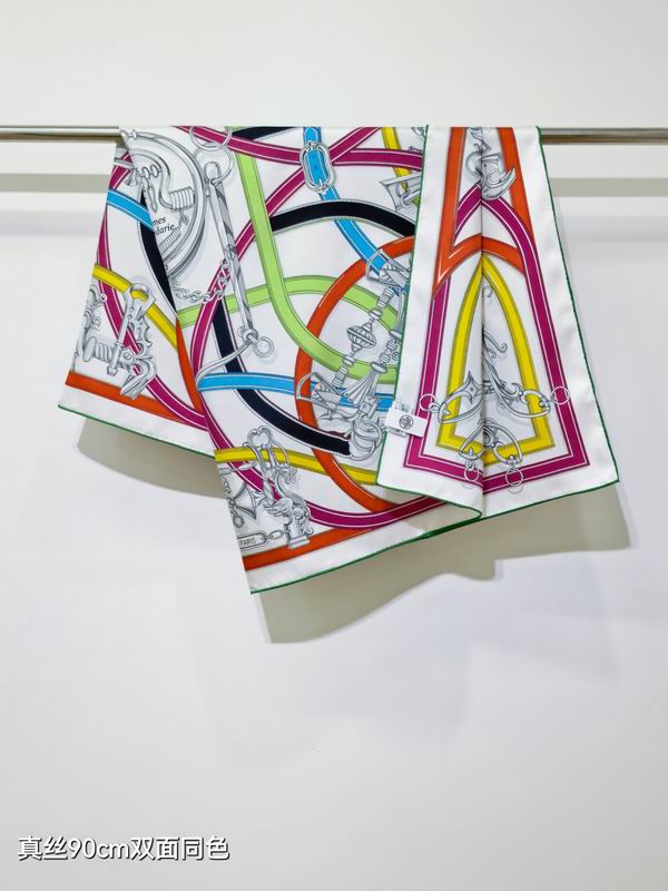 Hermes silk scarf 90X90cm E17 (39)