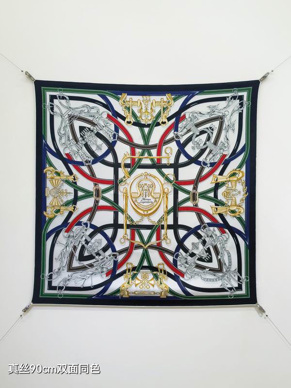 Hermes silk scarf 90X90cm E17 (52)