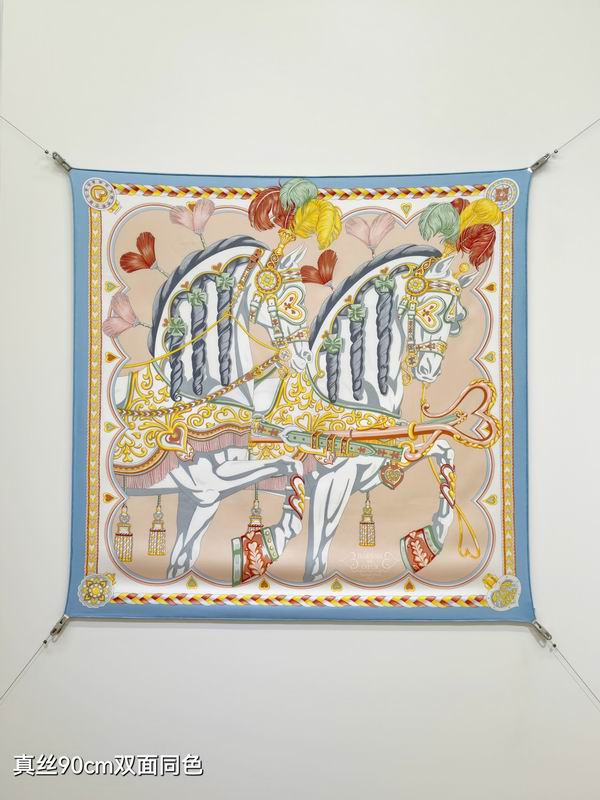 Hermes silk scarf 90X90cm E27 (28)