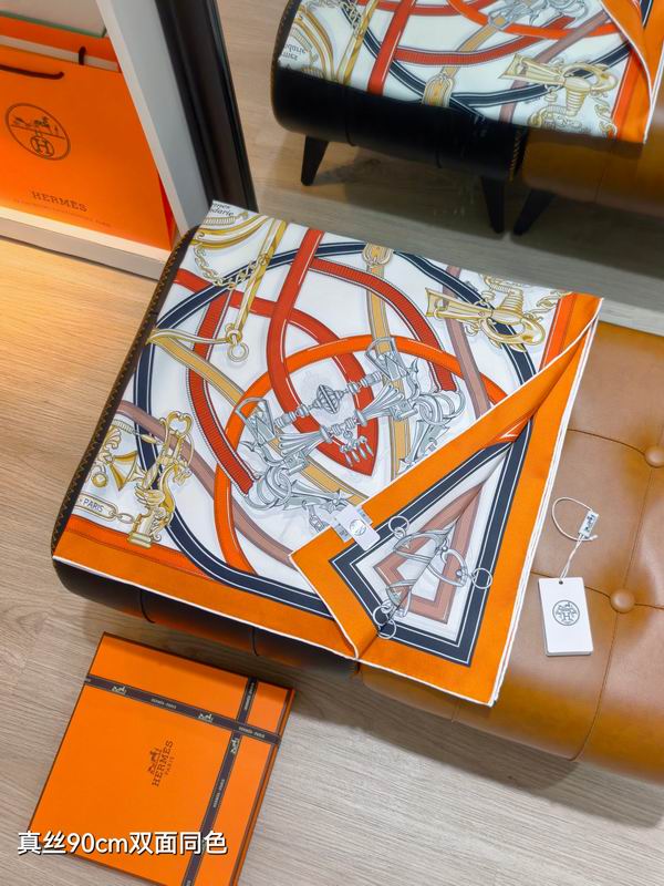Hermes silk scarf 90X90cm E28 (15)