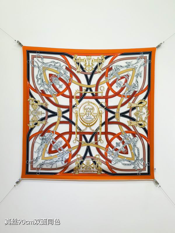Hermes silk scarf 90X90cm E28 (16)
