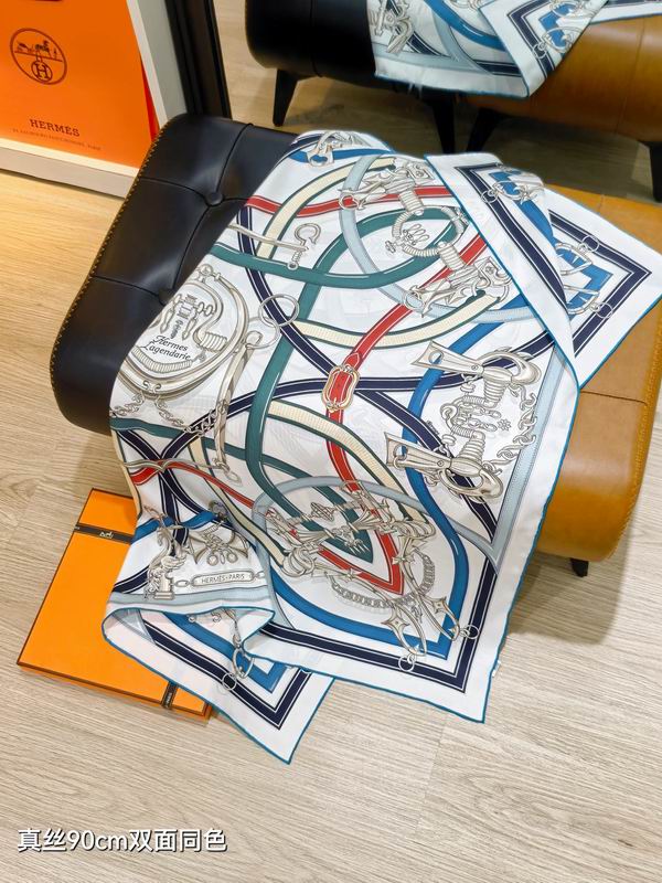 Hermes silk scarf 90X90cm E28 (23)