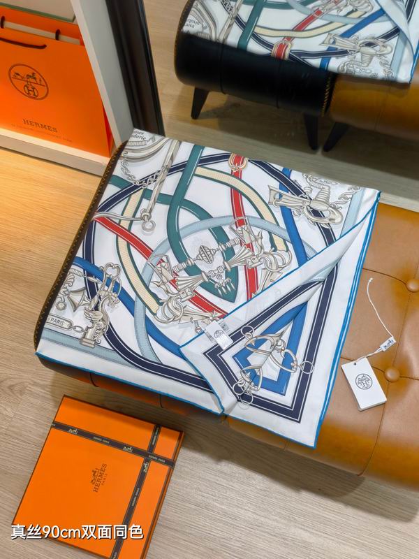 Hermes silk scarf 90X90cm E28 (24)