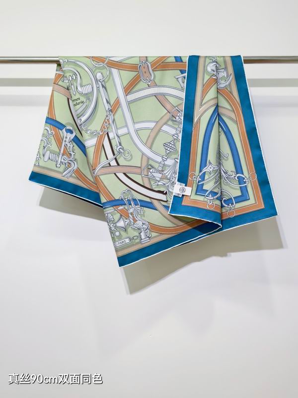 Hermes silk scarf 90X90cm E28 (29)