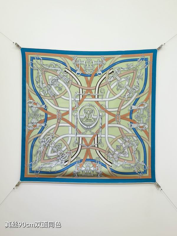 Hermes silk scarf 90X90cm E28 (34)