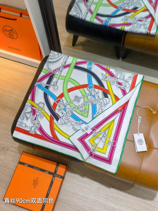 Hermes silk scarf 90X90cm E28 (44)