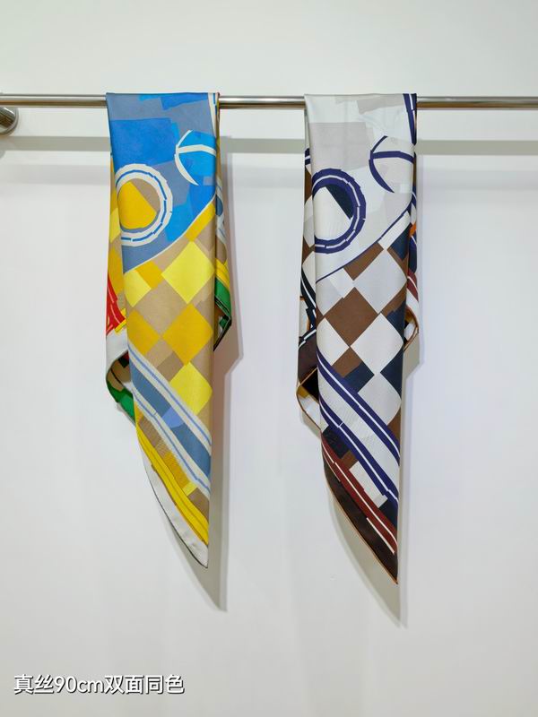 Hermes silk scarf 90X90cm E35 (11)