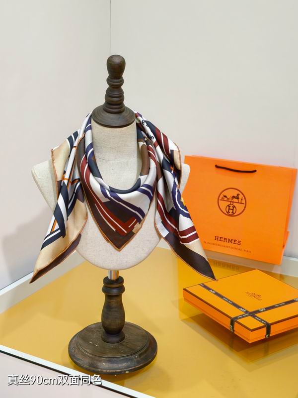 Hermes silk scarf 90X90cm E35 (12)