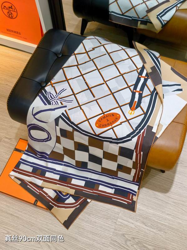 Hermes silk scarf 90X90cm E35 (16)