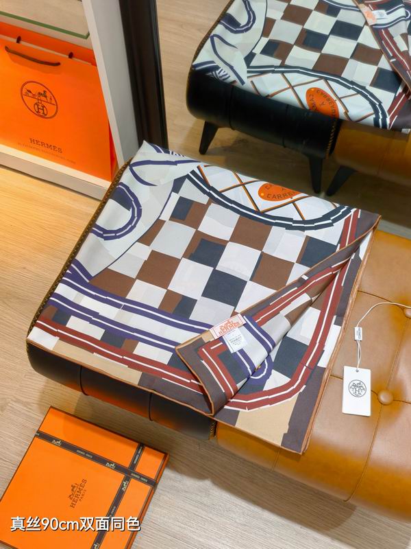 Hermes silk scarf 90X90cm E35 (7)