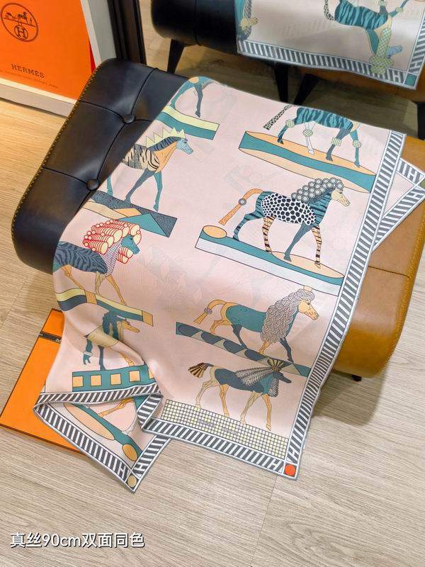 Hermes silk scarf 90X90cm E36 (16)