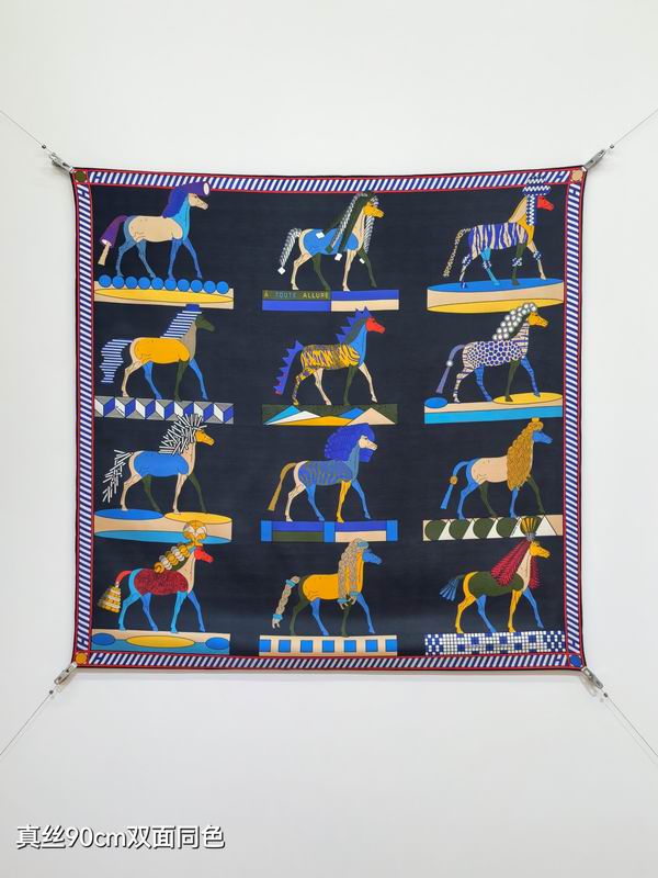 Hermes silk scarf 90X90cm E36 (38)
