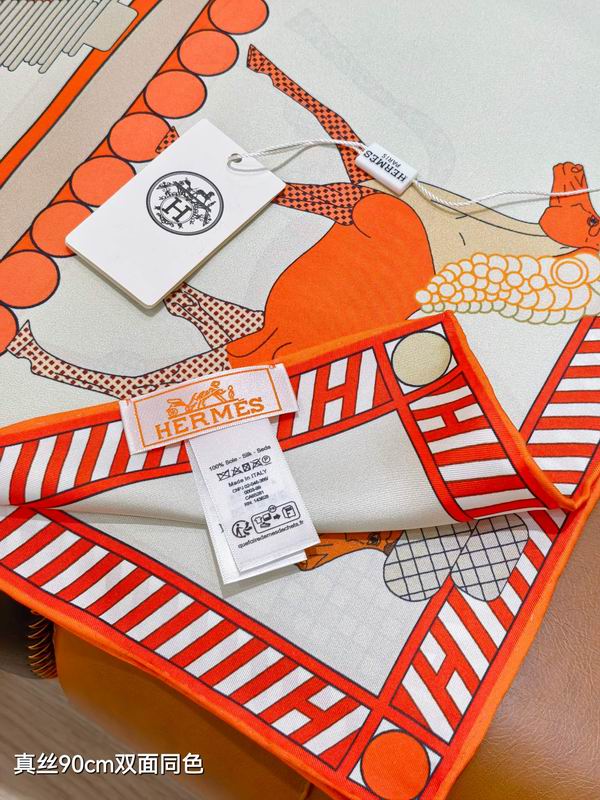 Hermes silk scarf 90X90cm E36 (4)