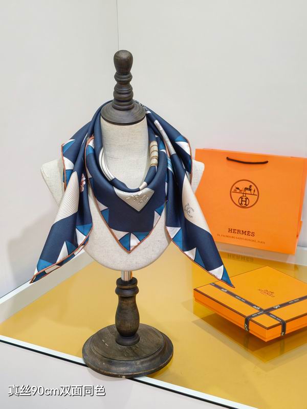 Hermes silk scarf 90X90cm E38 (12)