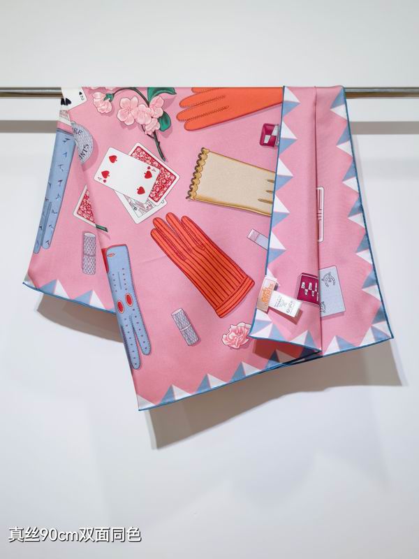 Hermes silk scarf 90X90cm E38 (23)