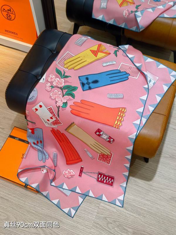 Hermes silk scarf 90X90cm E38 (26)