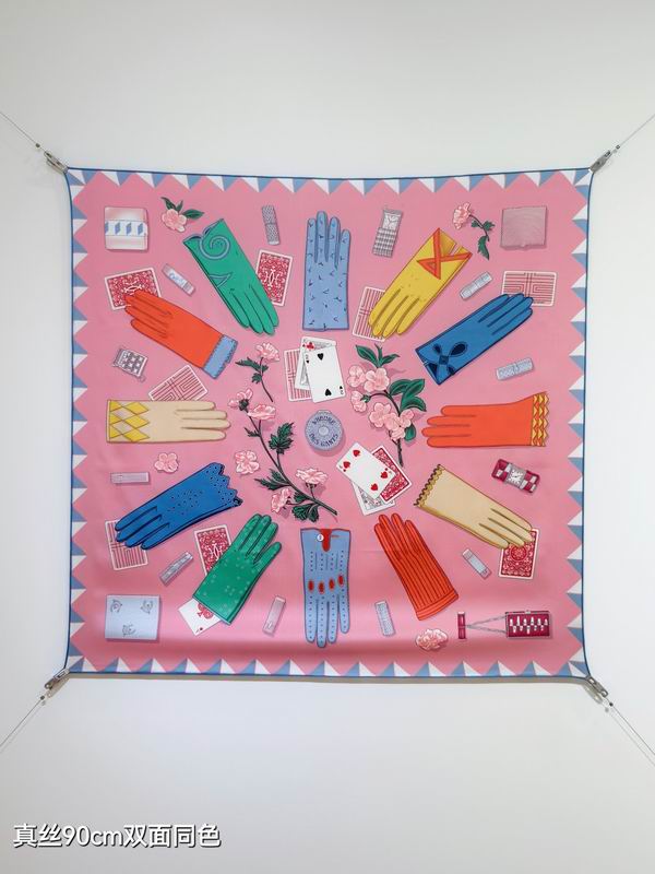 Hermes silk scarf 90X90cm E38 (28)