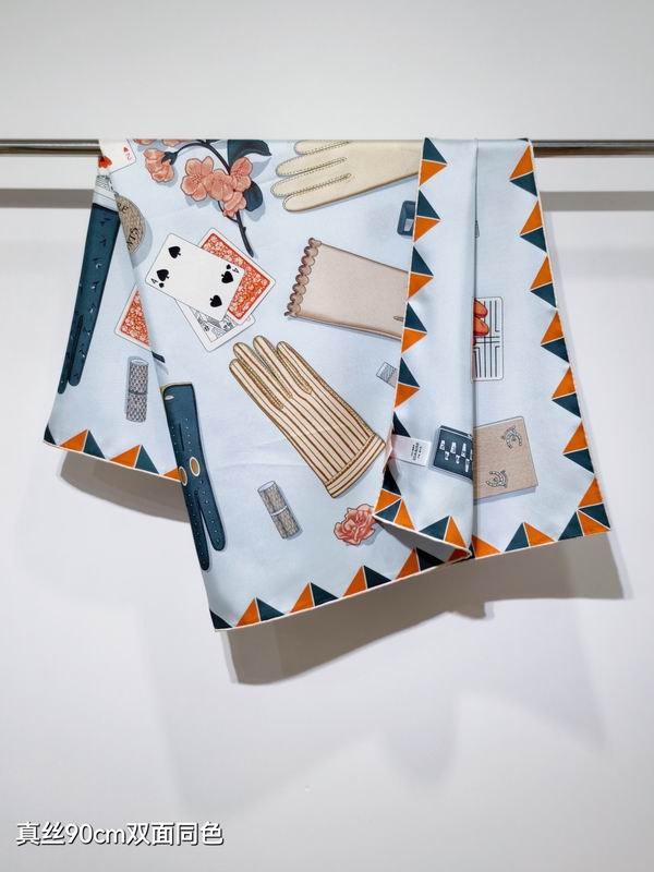 Hermes silk scarf 90X90cm E38 (33)